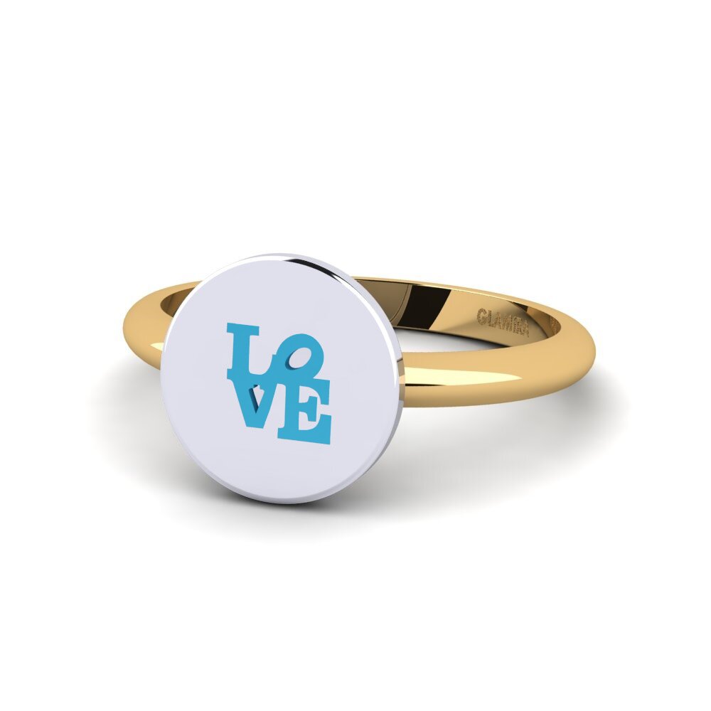 Heart 14ct White & Yellow Gold Plain Design Rings