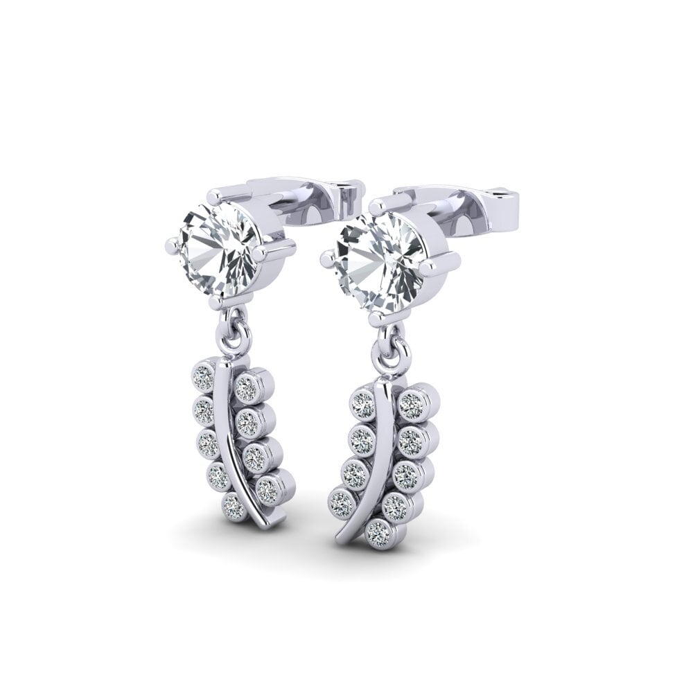 Đá Zircon Trắng Bông tai nữ Inbal