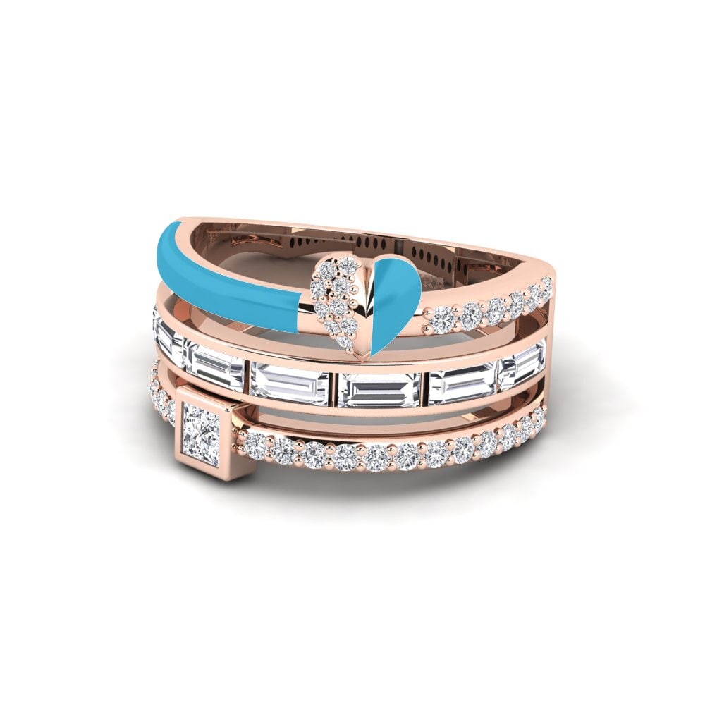 18ct Rose Gold Ring Indigo