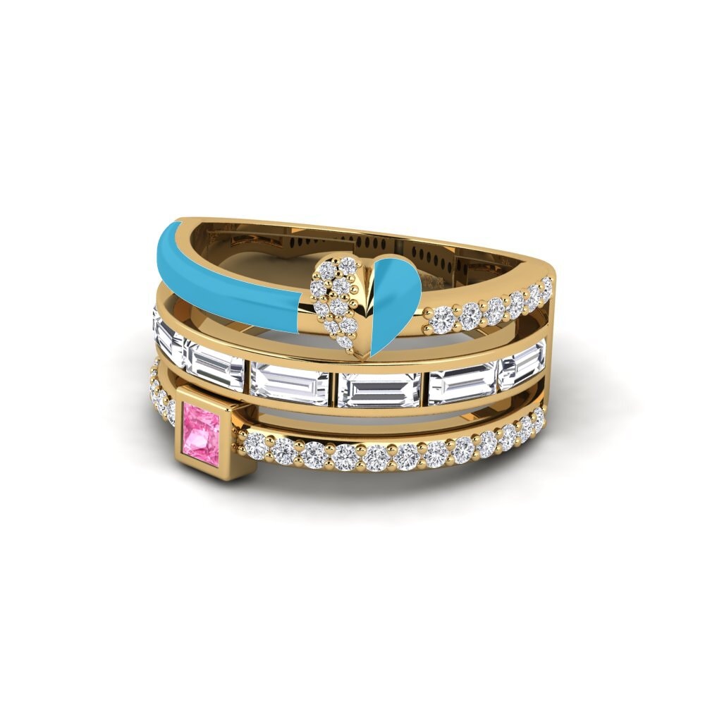Princesa Zafiro Rosado Anillo Indigo
