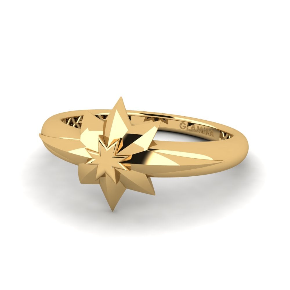 9k Oro Amarillo Anillo Indus