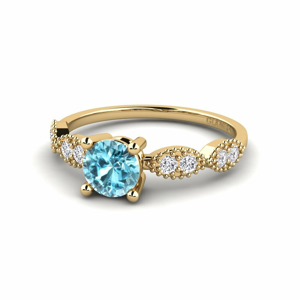 Blue Zircon Engagement Ring Ingan