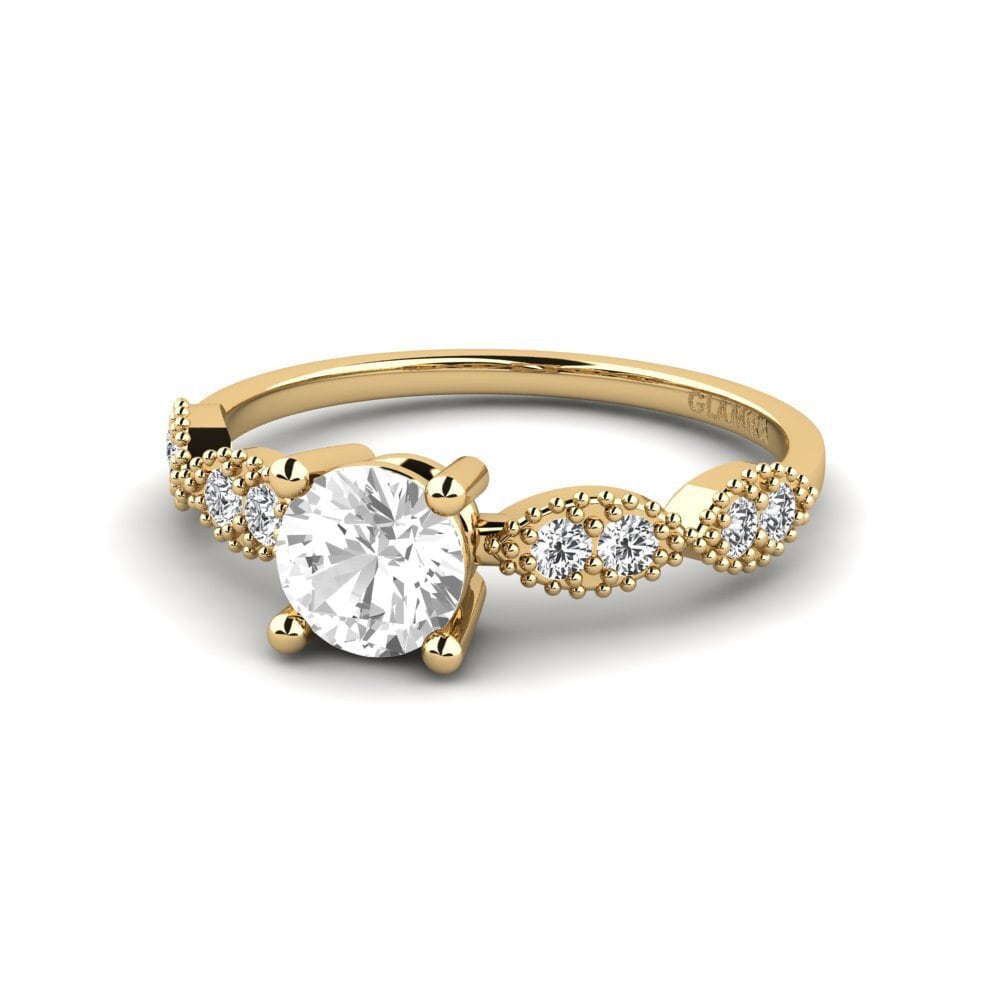 Zafiro blanco Anillo de compromiso Ingan