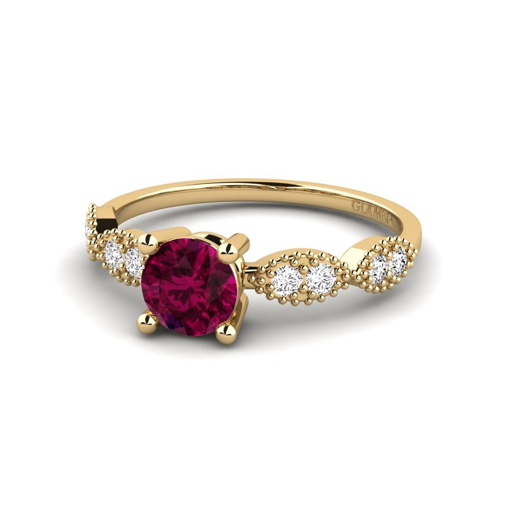 Granate Rhodolite Anillo de compromiso Ingan