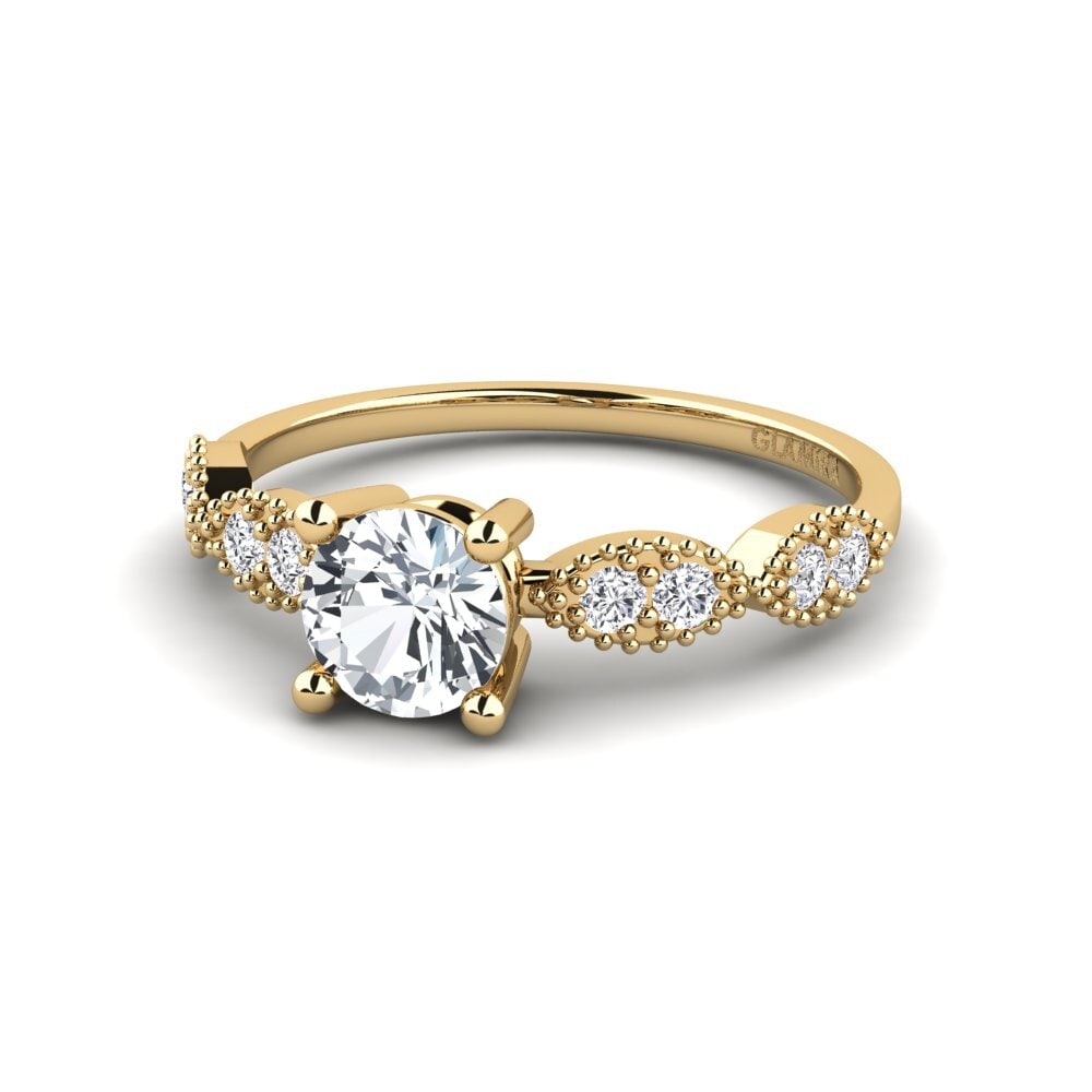 Circón Blanco Anillo de compromiso Ingan