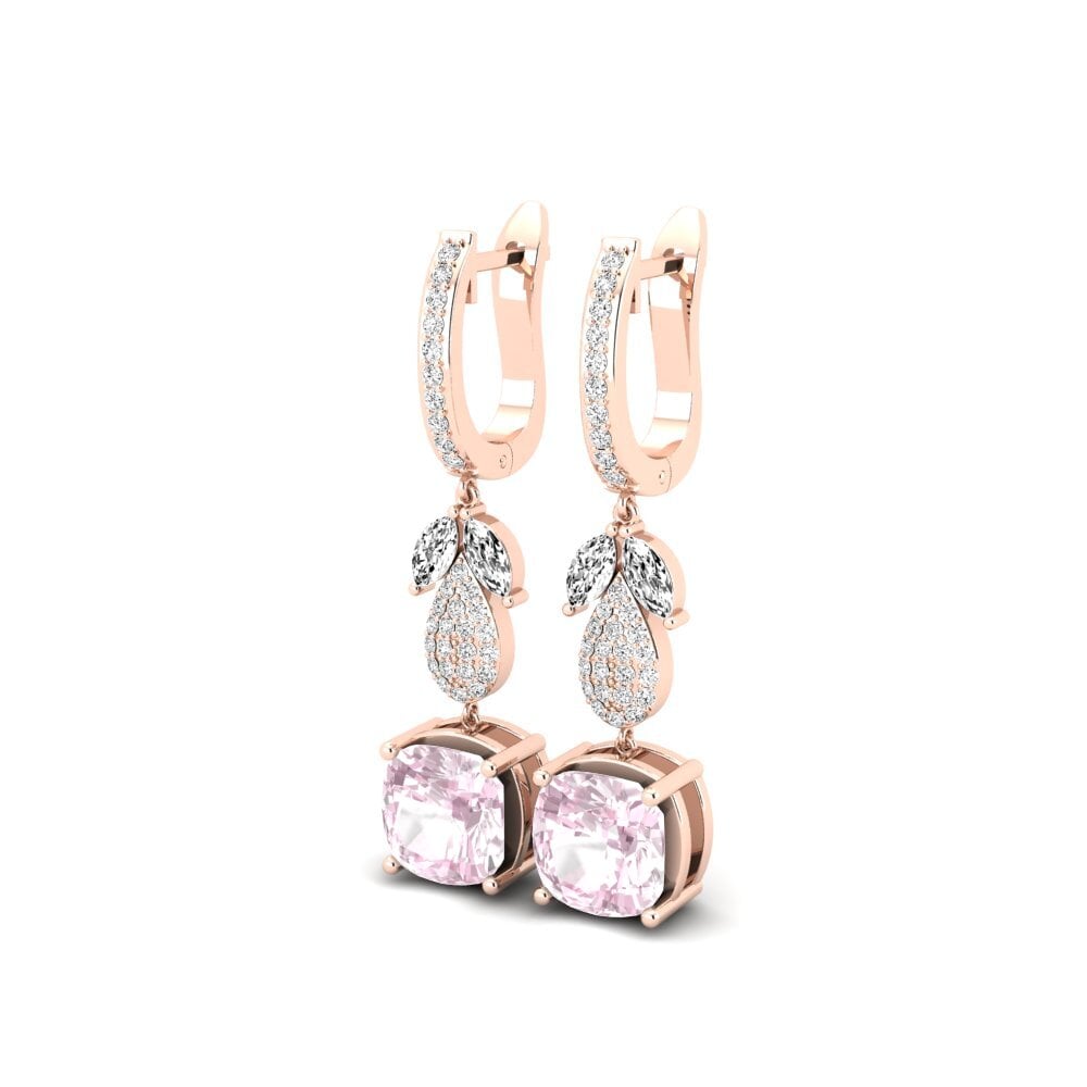 9k Oro Rosa Kunzite Pendiente de mujer Ingomar