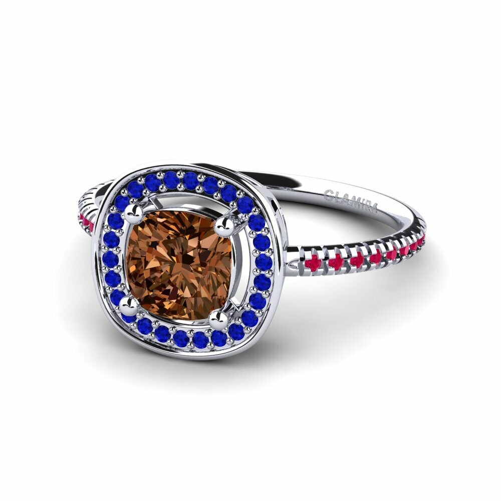 Diamante café Anillo de compromiso Ingrida