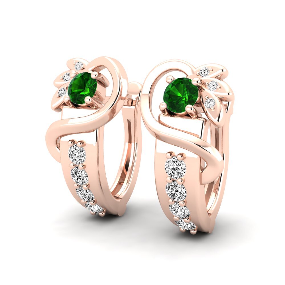 14ct Rose Gold Green Tourmaline Women's Earring Inna