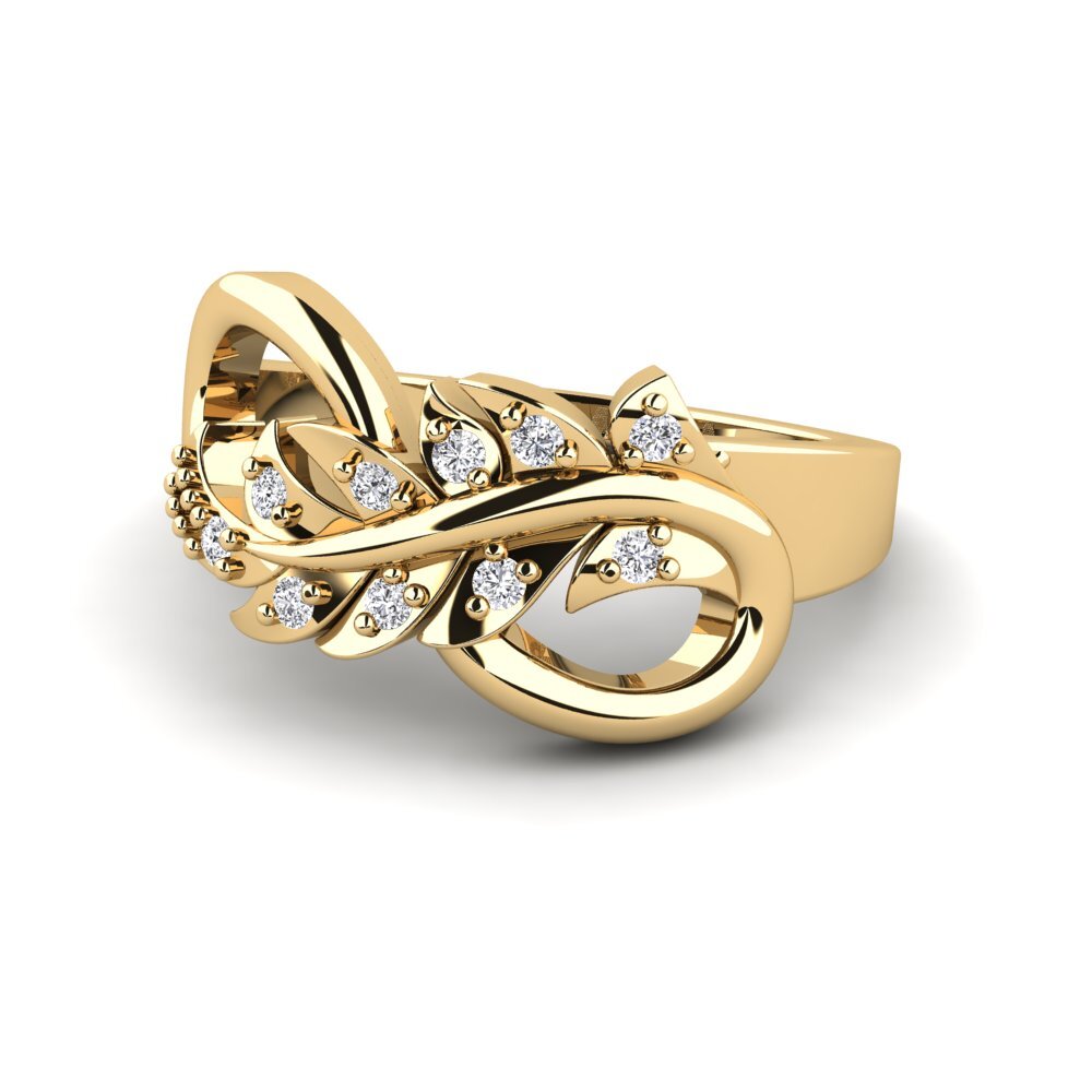 14k Oro Amarillo Anillo meñique Inneffable