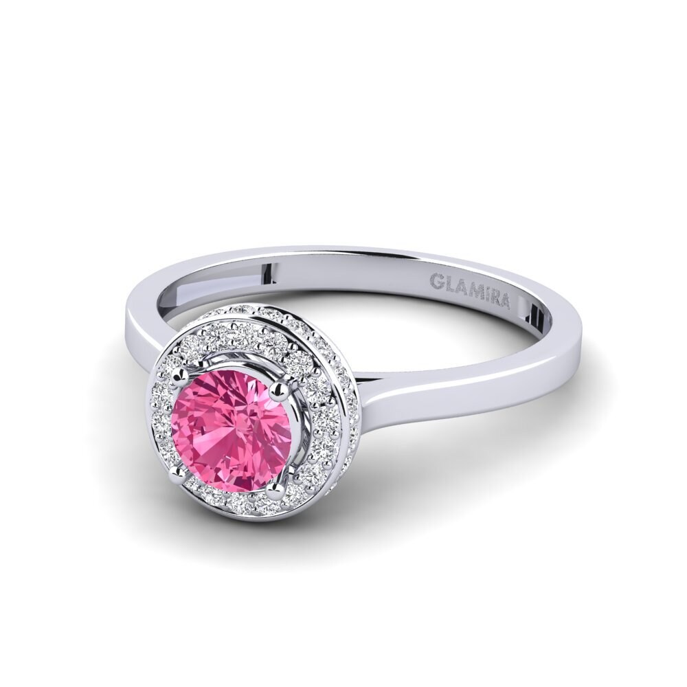 Pink Tourmaline Engagement Ring Interveinal