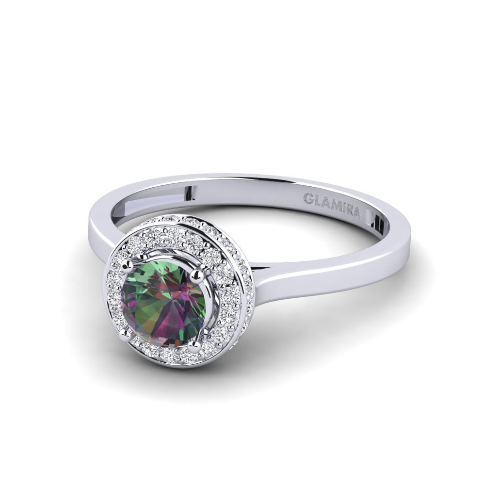 Mystic Topaz Engagement Ring Interveinal