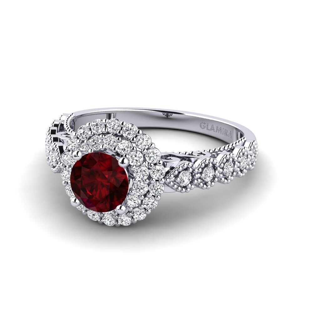 Garnet Engagement Ring Intrauterine