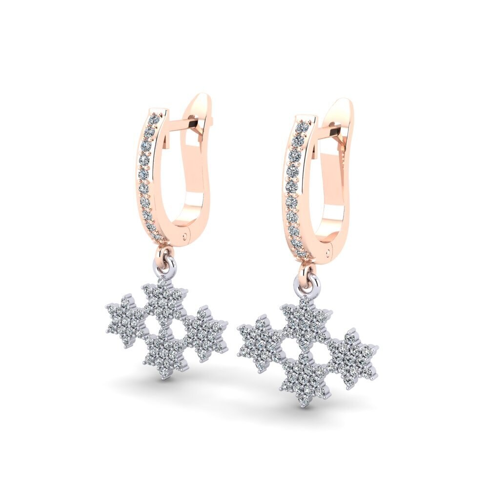 14ct Rose / White Gold Women's Earring Iodie
