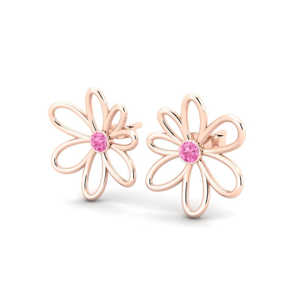 Oro Rosso 375 Zaffiro Rosa Orecchino da donna Irena
