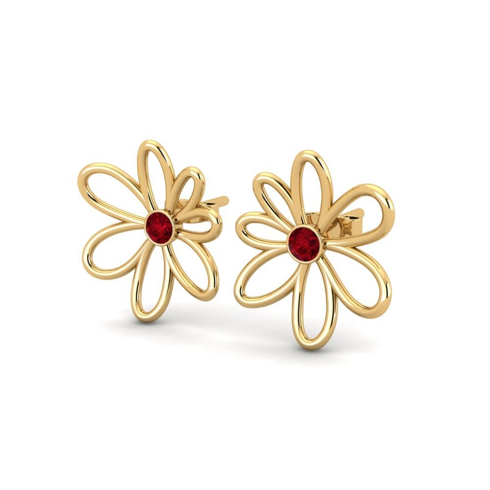 9ct Yellow Gold Ruby Women's Earring Irena