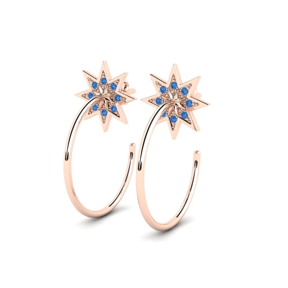 Donker Blauwe Zirkoon Dames Oorbellen Irradiate
