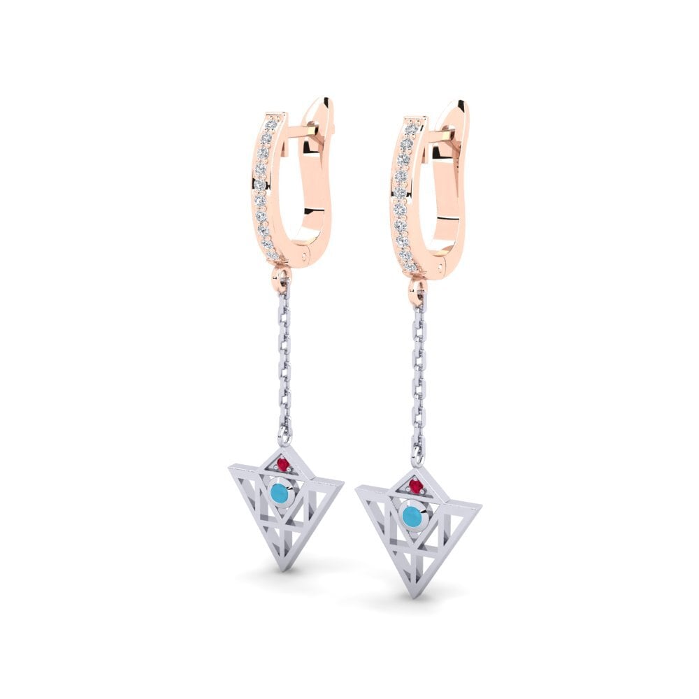 14K Rose & White Gold Earring Irrationality