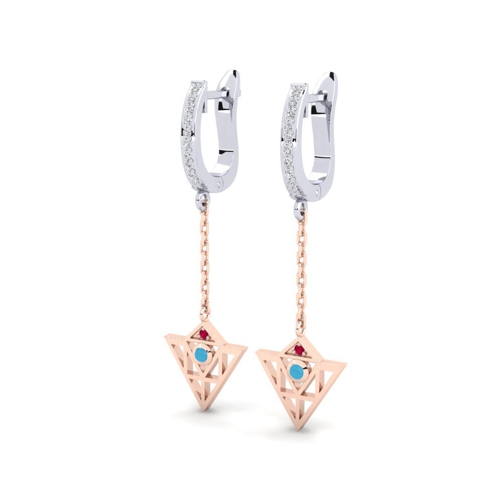 14k White & Rose Gold Women's Earring Irrationality
