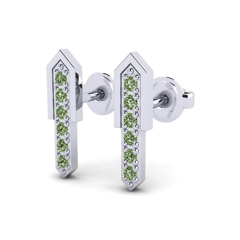 950 Platin Grüner Diamant Damen ohrring Isabeau