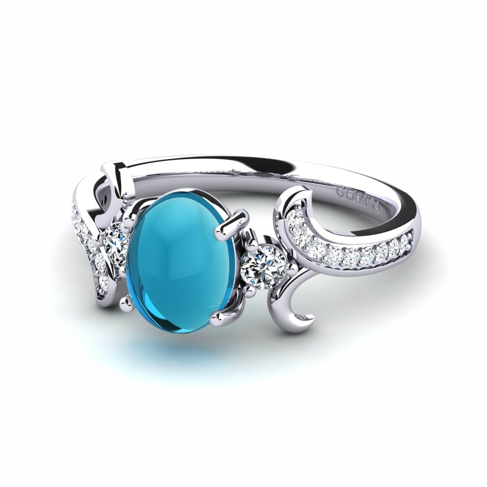 บุษราคัมสีน้ำเงินฟ้า แหวน Isabelita