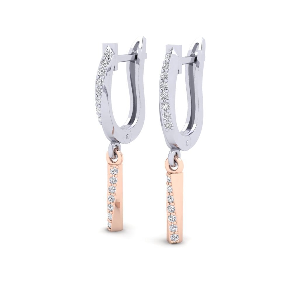 14k White & Rose Gold Women's Earring Isbedel