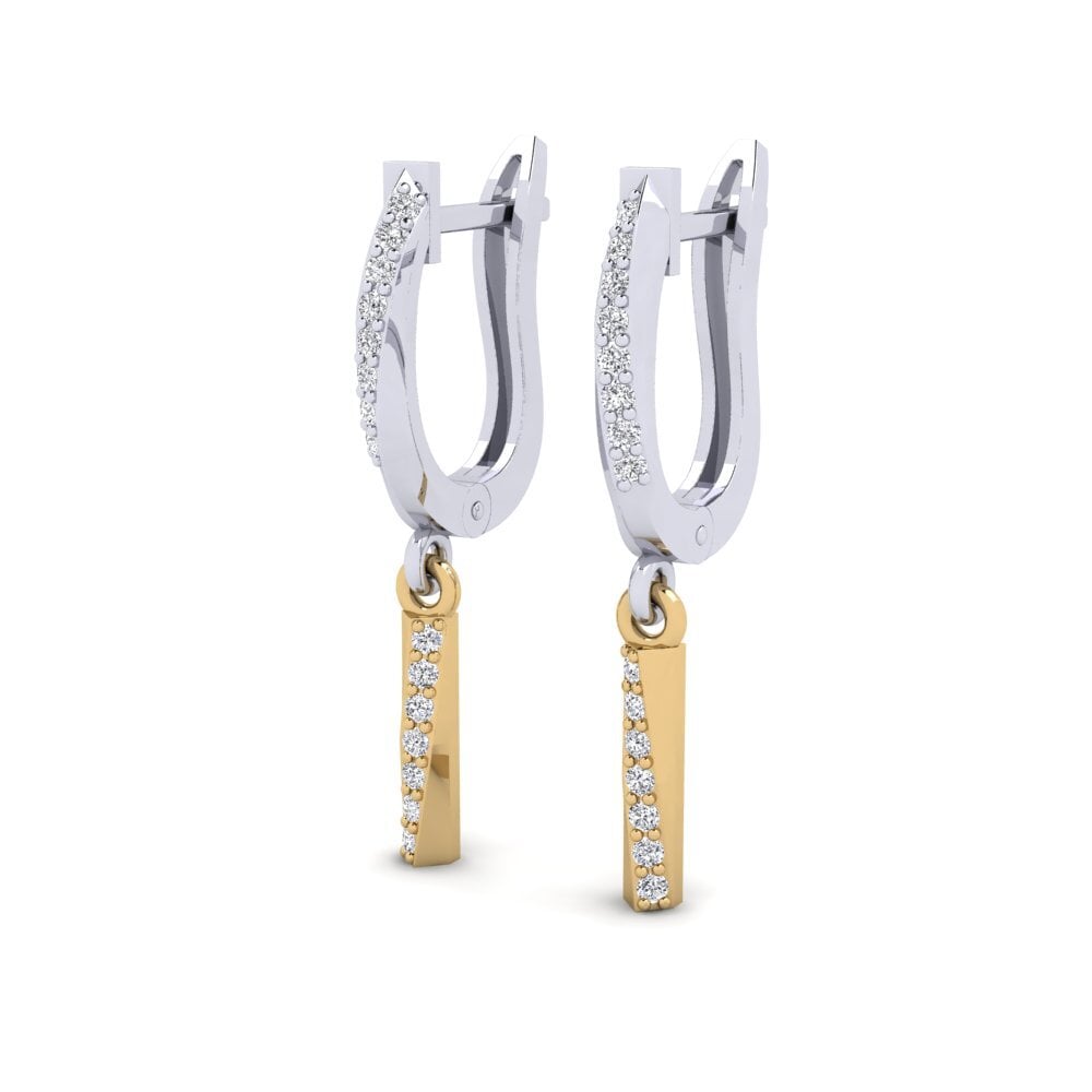 14k White & Yellow Gold Women's Earring Isbedel