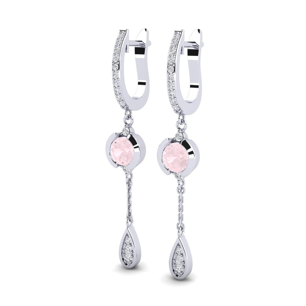 Quartz Rose Boucle d'oreille femme Iselin