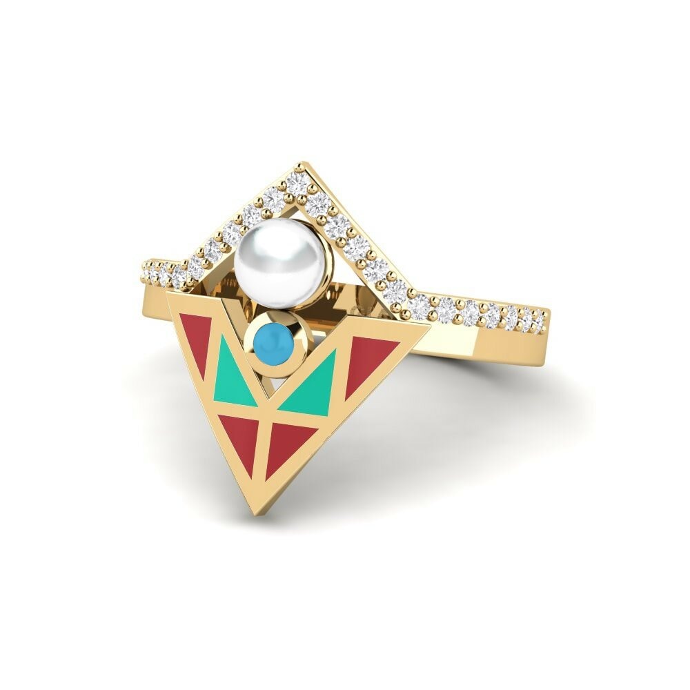 Bagues Or Jaune 18k Perles