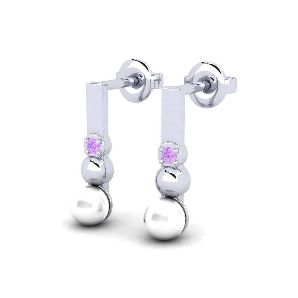 Weißgold 750 Amethyst Damen ohrring Isora