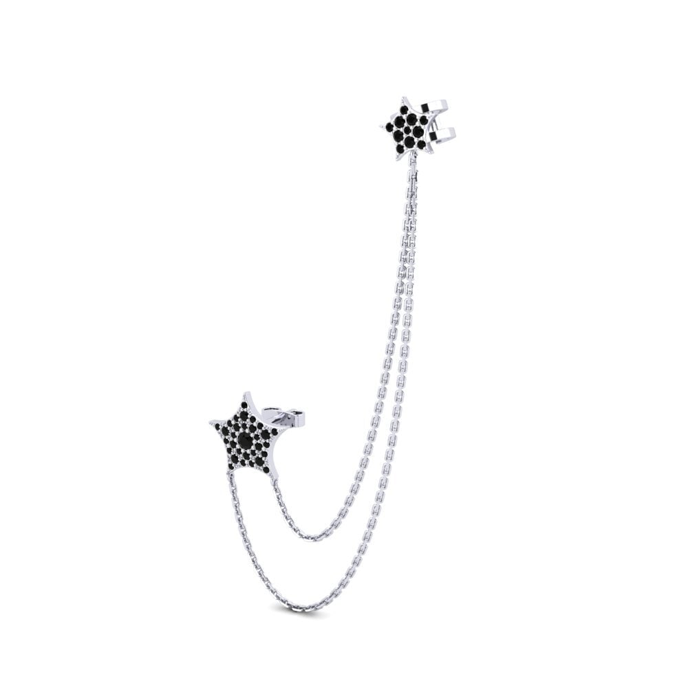 Oro Bianco 750 Diamante Nero Orecchino da donna Issoria