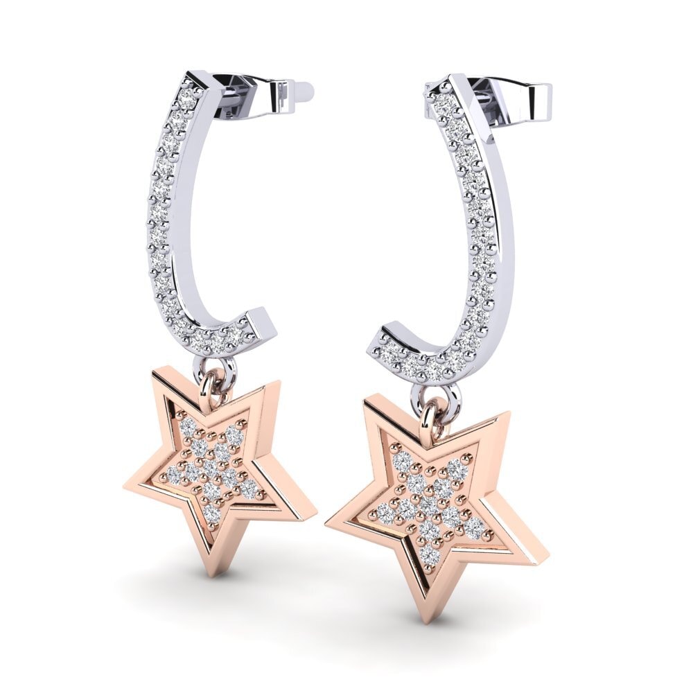 14ct Rose / White Gold Women's Earring Itzel
