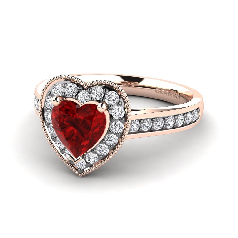 18ct Rose Gold Ruby (Lab Created) Women's Ring Ivey