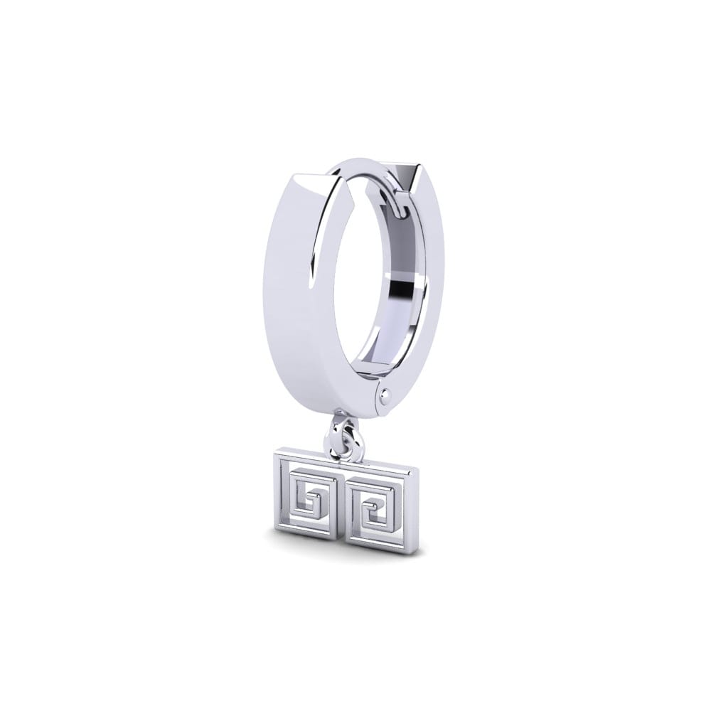 9k Oro Blanco Pendiente para hombre Ivortion