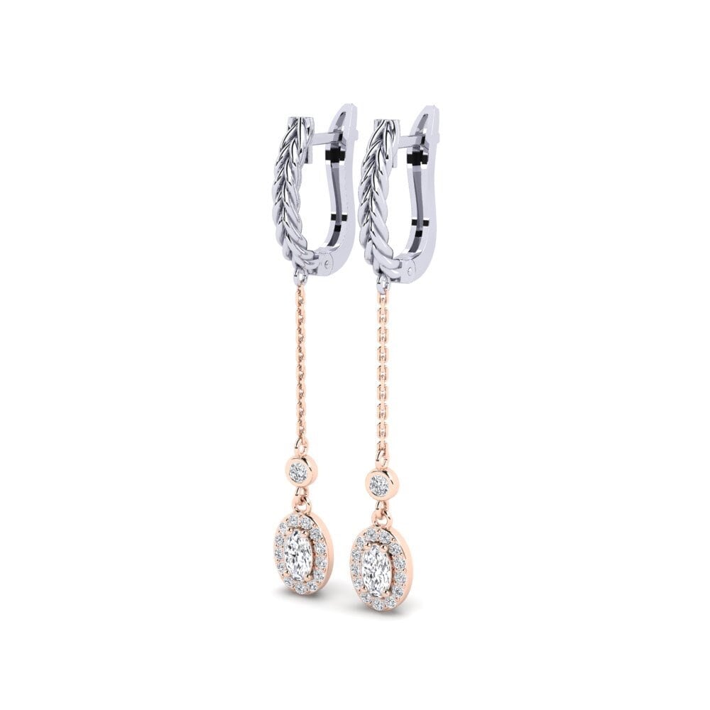 14ct White / Rose Gold Women's Earring Ixabiso
