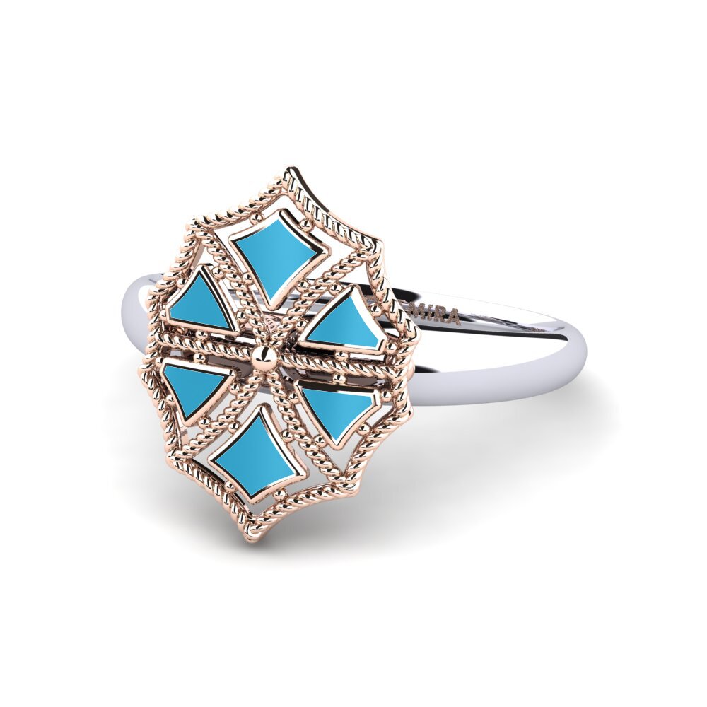 Fashion 14ct Rose & White Gold Plain Design Rings