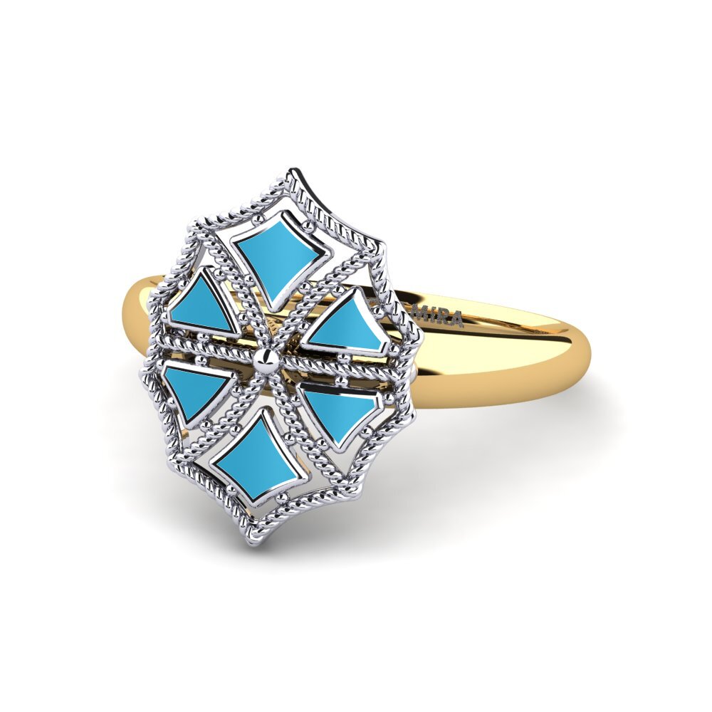 Fashion 14ct White & Yellow Gold Plain Design Rings
