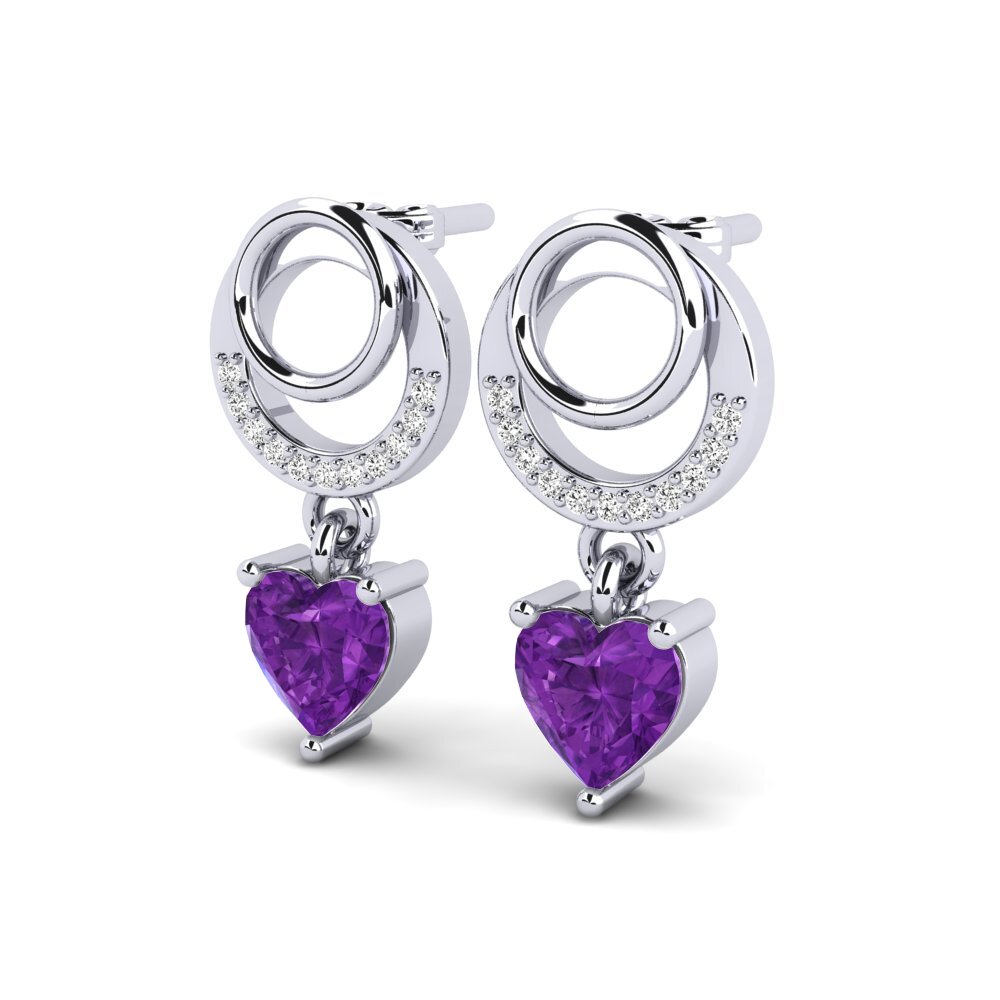 Corazón Amatista Pendiente de mujer Jabina