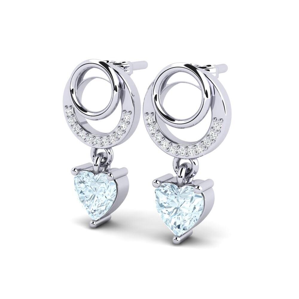 950 Palladium Herz Damen ohrring Jabina