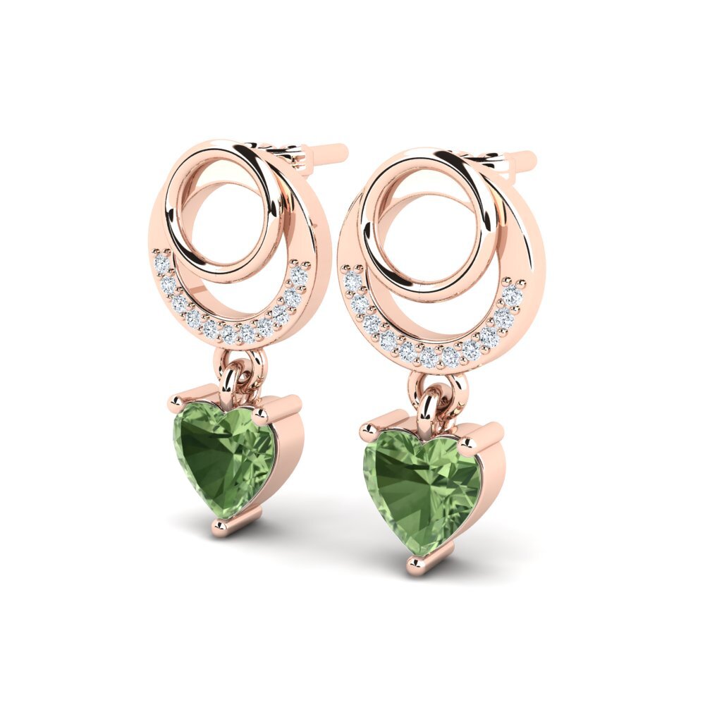 Oro Rosso 585 Zaffiro Verde Orecchino da donna Jabina