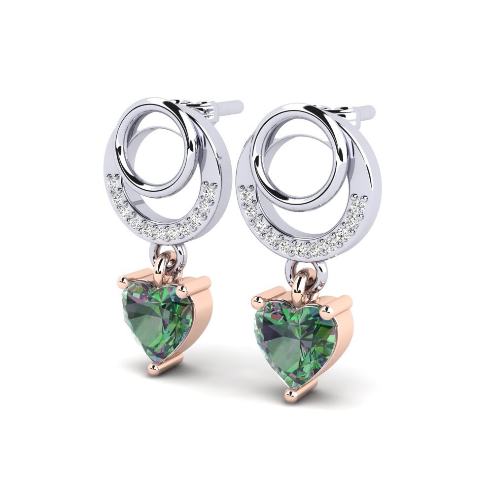 14k Oro Rosa & Blanco Topacio Místico Pendiente de mujer Jabina