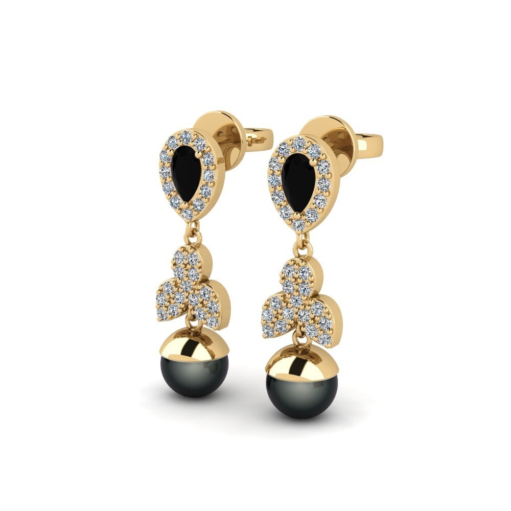Schwarzer Diamant Damen ohrring Jabli