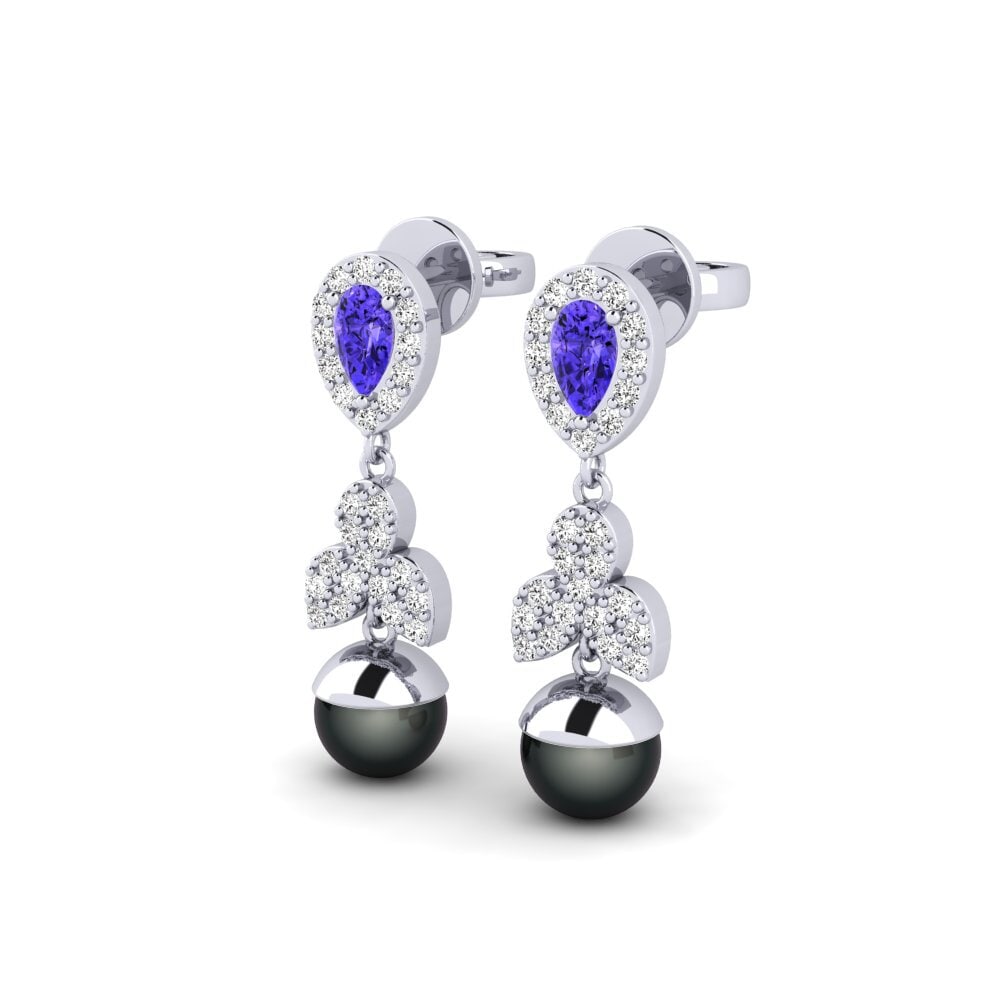 Plata 925 Tanzanita Pendiente de mujer Jabli