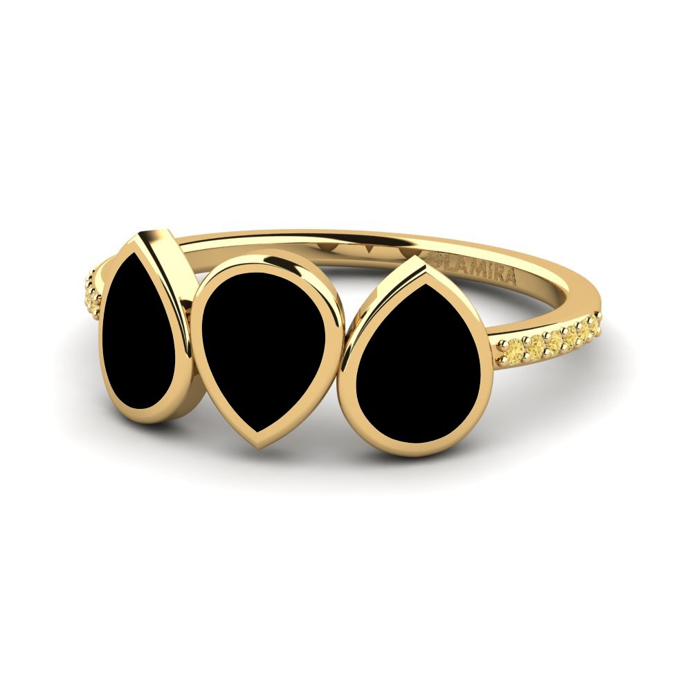 Diamante Amarillo Anillo Jackie