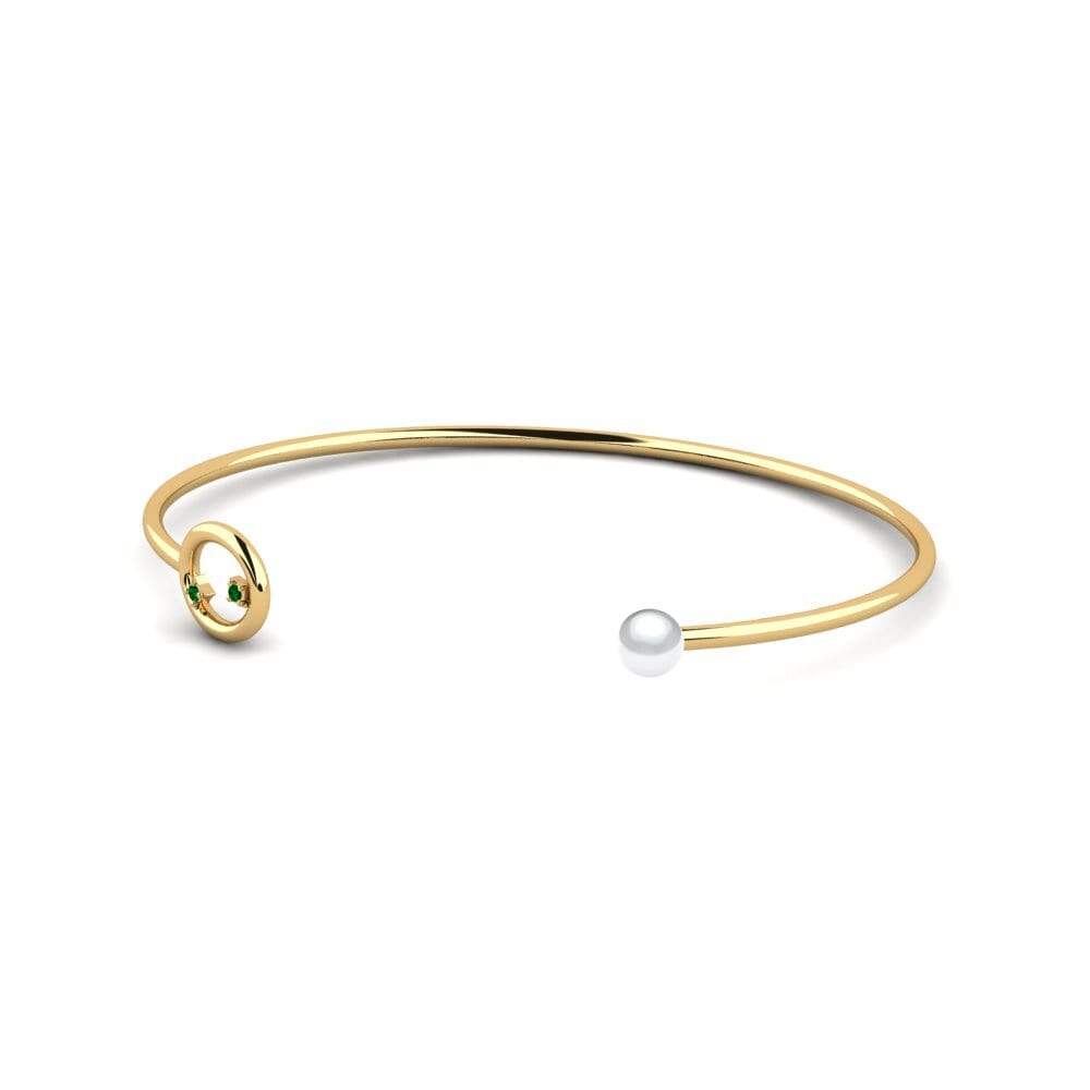 18k Oro Amarillo Circonita Verde Pulsera de Mujer Jaclyn
