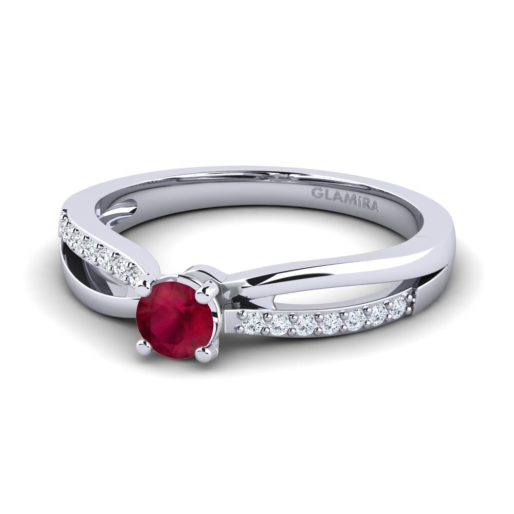 Rubí Anillo de compromiso Jade