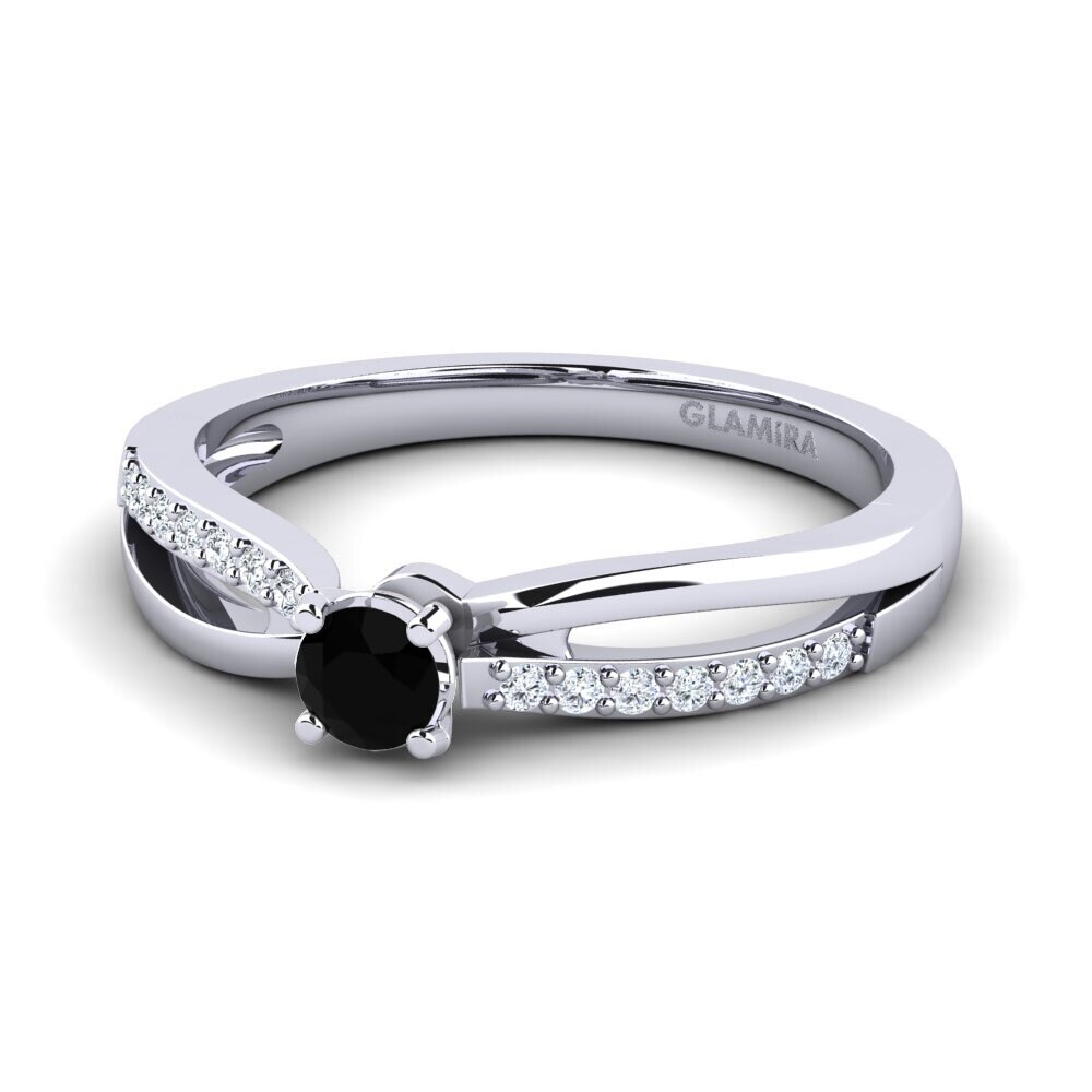 Safira negra Anel de Noivado Jade 0.16crt