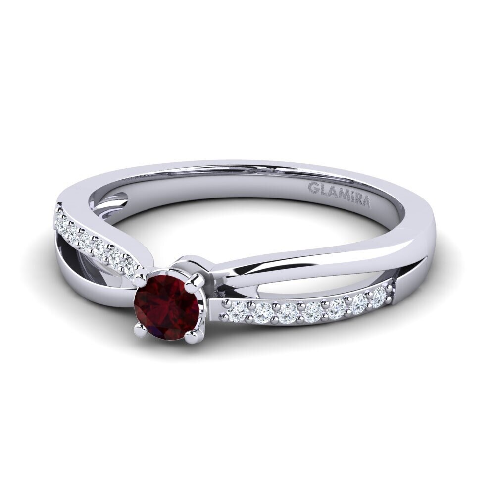 Garnet Engagement Ring Jade 0.16 crt