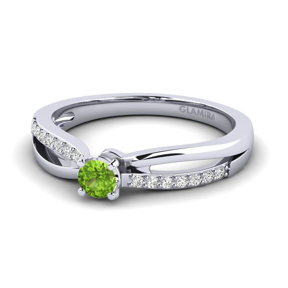 Peridoto Anillo de compromiso Jade 0.16crt