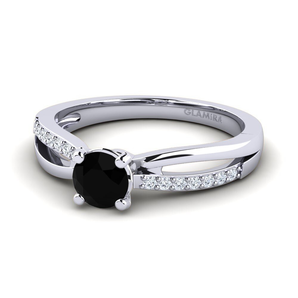 Black Sapphire Engagement Ring Jade 0.5 crt
