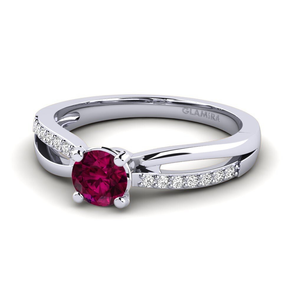 Granate Rhodolite Anillo de compromiso Jade 0.5crt
